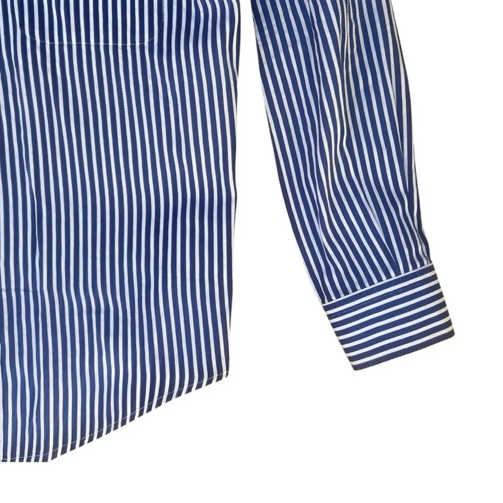 👔 Gucci Blue & White Vertical Stripe Button-Down‎ Shirt | Men’s M